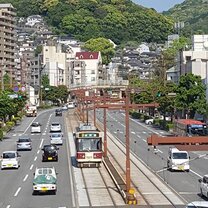 Nagasaki, downtown, Japan, streetcar
